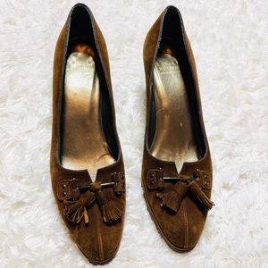 Stuart Weitzman Brown Suede Wedge Heel